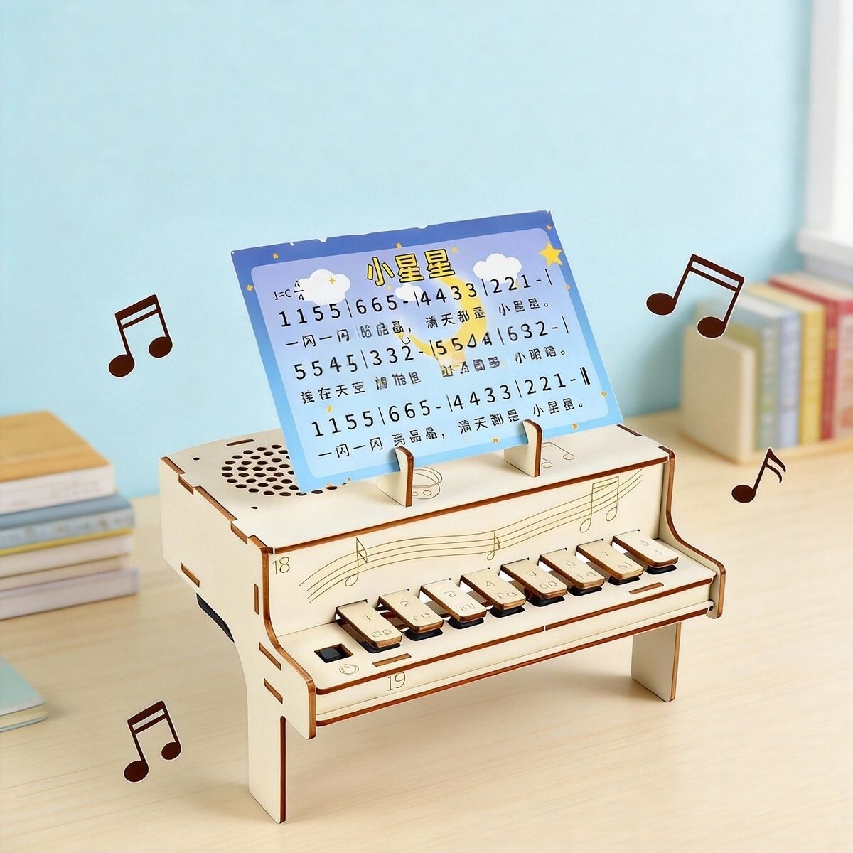 Diy Electronics Learning Kit - Kit Perakitan Model Piano Elektronik Kayu