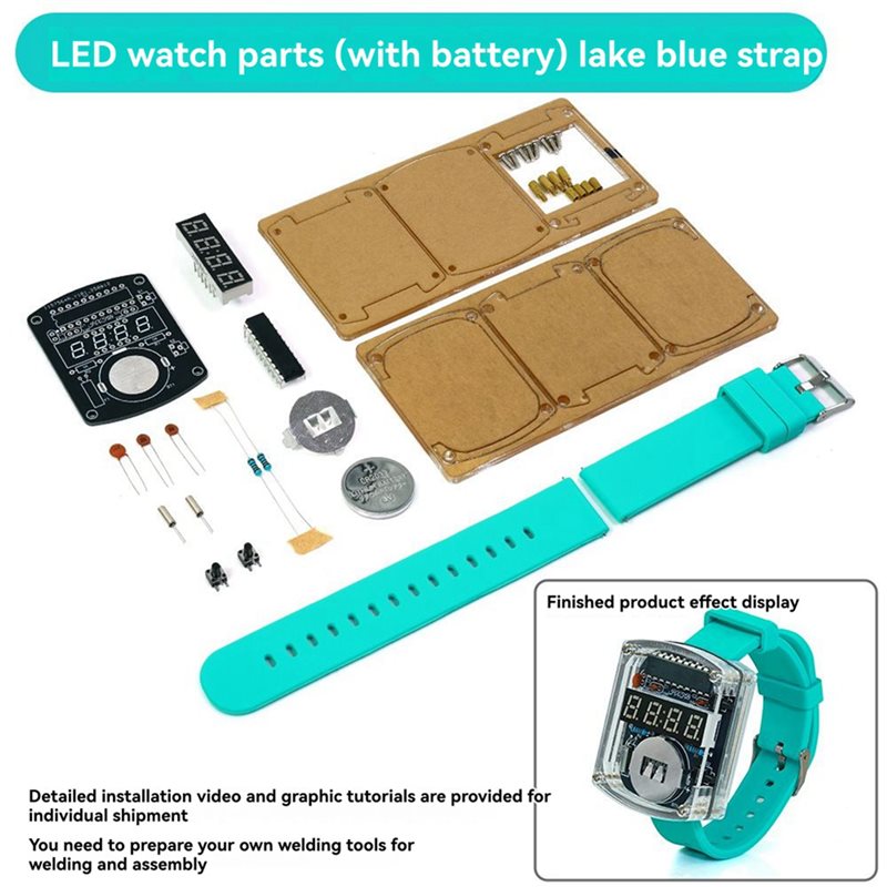 2X Kit Jam Tangan LED DIY Elek - Diy Electronics Learning Kit ulasan dan harga