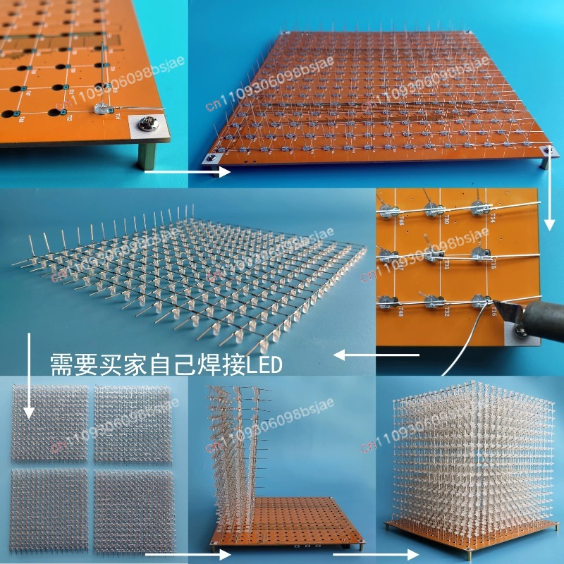 Kit Kubus Cahaya 3D16MINI 16X1 - Diy Electronics Parts ulasan dan harga